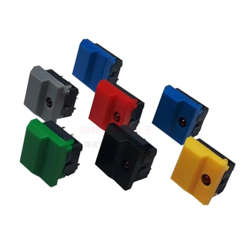 eufeifeiegds Quadratischer Schalter PB86-B1 Große Kappe ohne LED 4Pins/mit LED 6Pin Momentary SPDT Push Button Switch for Bühnensteuerungsgeräte wefeiegds(Bule with Red LED) von JIOYUNG