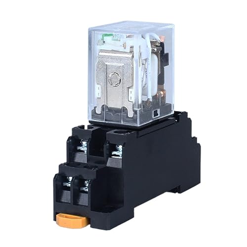 Elektromagnetisches Relais 12V DC 5A Spule Leistungsrelais 8 Pins 2NO 2NC HH52PL MY2 Wechsler mit Kontrollleuchte mit Steckdose für Hutschiene geeignet Hutschienenrelais Hutschienensockel Elektromagnetisches Relais 12V DC 5A Spule Leistungsrelais 8 Pins 2NO 2NC HH52PL MY2 Wechsler mit Kontrollleuchte mit Steckdose für Hutschiene geeignet Hutschienenrelais Hutschienensockel von JIQI