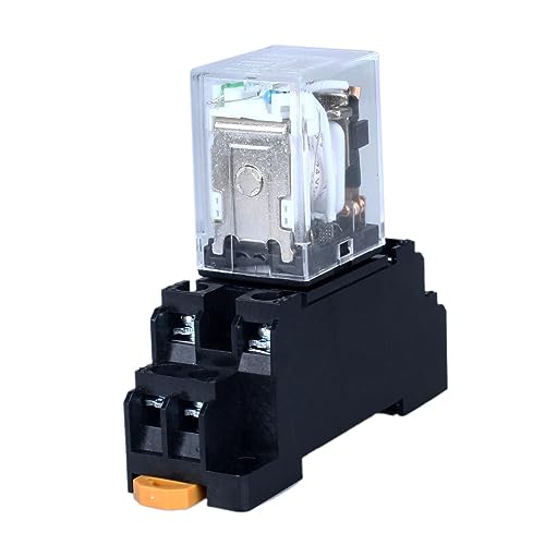 Elektromagnetisches Relais 24V DC 5A Spule Leistungsrelais 8 Pins 2NO 2NC HH52PL MY2 Wechsler mit Kontrollleuchte mit Steckdose für Hutschiene geeignet Hutschienenrelais Hutschienensockel Elektromagnetisches Relais 24V DC 5A Spule Leistungsrelais 8 Pins 2NO 2NC HH52PL MY2 Wechsler mit Kontrollleuchte mit Steckdose für Hutschiene geeignet Hutschienenrelais Hutschienensockel von JIQI