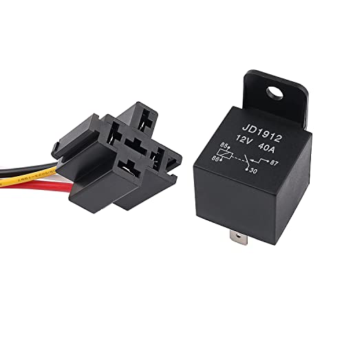 JIQI 12V 40A 4 Polig Auto Kfz Relais mit Steckdose, SPST NO 4-Pin Fahrzeug Motor Car Umschalt Relais, Car Relay Relaisschalter mit Modell Nr:JD1912 JIQI 12V 40A 4 Polig Auto Kfz Relais mit Steckdose, SPST NO 4-Pin Fahrzeug Motor Car Umschalt Relais, Car Relay Relaisschalter mit Modell Nr:JD1912 von JIQI
