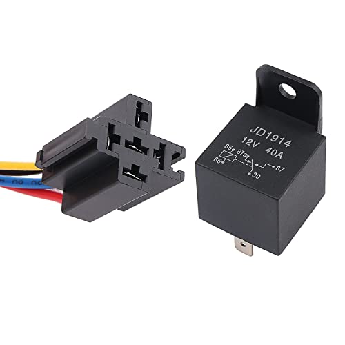 JIQI 12V 40A 5 Polig Auto Kfz Relais mit Steckdose, SPDT NO NC 5-Pin Fahrzeug Motor Car Umschalt Relais, Car Relay Relaisschalter mit Modell Nr:JD1914 JIQI 12V 40A 5 Polig Auto Kfz Relais mit Steckdose, SPDT NO NC 5-Pin Fahrzeug Motor Car Umschalt Relais, Car Relay Relaisschalter mit Modell Nr:JD1914 von JIQI