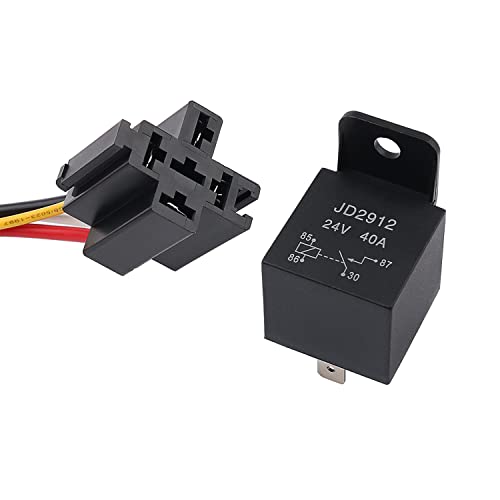 JIQI 24V 40A 4 Polig Auto Kfz Relais mit Steckdose, SPST NO 4-Pin Fahrzeug Motor Car Umschalt Relais, Car Relay Relaisschalter mit Modell Nr:JD1912 JIQI 24V 40A 4 Polig Auto Kfz Relais mit Steckdose, SPST NO 4-Pin Fahrzeug Motor Car Umschalt Relais, Car Relay Relaisschalter mit Modell Nr:JD1912 von JIQI
