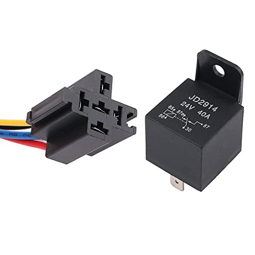 JIQI 24V 40A 5 Polig Auto Kfz Relais mit Steckdose, SPDT NO NC 5-Pin Fahrzeug Motor Car Umschalt Relais, Car Relay Relaisschalter mit Modell Nr:JD1914 JIQI 24V 40A 5 Polig Auto Kfz Relais mit Steckdose, SPDT NO NC 5-Pin Fahrzeug Motor Car Umschalt Relais, Car Relay Relaisschalter mit Modell Nr:JD1914 von JIQI