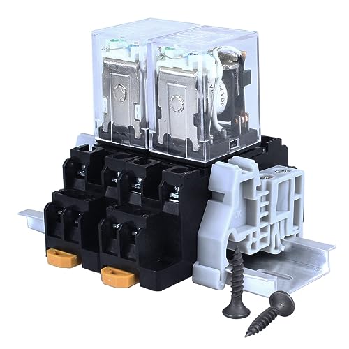 2× Elektromagnetisches Relais 24V DC 5A Spule Leistungsrelais 8 Pins 2NO 2NC HH52PL MY2 Wechsler mit Kontrollleuchte mit Steckdose mit Hutschiene Hutschienenrelais Hutschienensockel 2× Elektromagnetisches Relais 24V DC 5A Spule Leistungsrelais 8 Pins 2NO 2NC HH52PL MY2 Wechsler mit Kontrollleuchte mit Steckdose mit Hutschiene Hutschienenrelais Hutschienensockel von JIQI