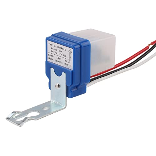 JIQI Dämmerungsschalter Dämmerungssensor 12V AC/DC 10A Automatisch Lichtschalter Straßenlichtschalter mit Fotozelle Lichtsensor Twilight Switch Photoschalter Lichtsteuerungsschalter für Außenbereich von JIQI