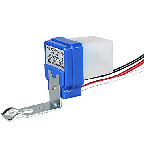 JIQI Dämmerungsschalter Dämmerungssensor 220V AC 10A Automatisch Lichtschalter Straßenlichtschalter mit Fotozelle Lichtsensor Twilight Switch Photoschalter Lichtsteuerungsschalter für Außenbereich von JIQI