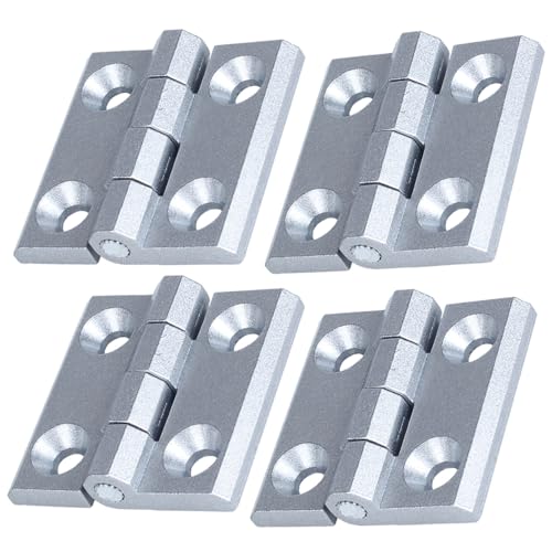 JIQI Silbernes Klappscharnier mit Rückklappe, quadratisch, mit Befestigungslöchern, für Schrank, Möbel, Schublade und Schaltkasten für schwere Geräte, Metall, 50 x 50 mm, 4 Stück JIQI Silbernes Klappscharnier mit Rückklappe, quadratisch, mit Befestigungslöchern, für Schrank, Möbel, Schublade und Schaltkasten für schwere Geräte, Metall, 50 x 50 mm, 4 Stück von JIQI