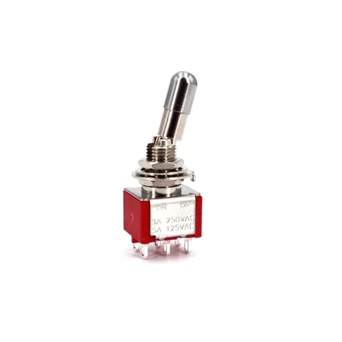 JIQKMZXX 1pcs SH T80-T 6 Pin SPDT 2 Position on-on Round Top mishandling Locking Lever 6.35mm Panel Toggle Switch von JIQKMZXX