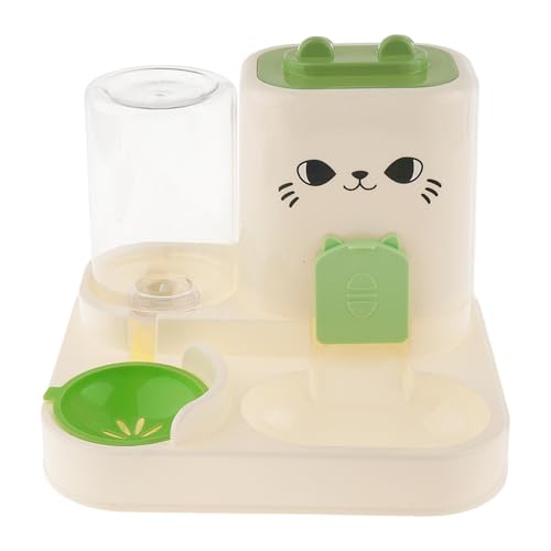 JISADER 2 in 1 Automatischer Futter Und Wasserspender für Haustiere, Praktische Und Multifunktionale Futterstation für Katzen, GrÜn von JISADER