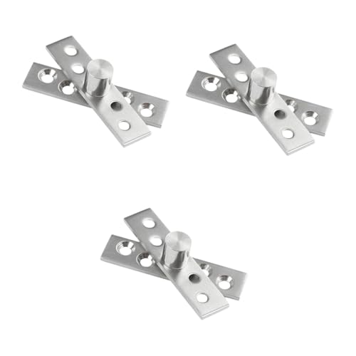 JISADER 3 Stück Center Hinge Türband Türscharnier Edelstahl 360 Grad Drehgelenk Rostfrei für Bücherregal Tür Geheimtür Innenbereich Installation von JISADER