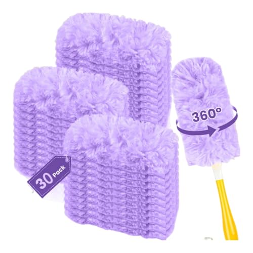 JISADER 30x Duster Refills Ersatz Abstauben Werkzeuge Refill Pads für Auto Möbel Regale, Lila von JISADER