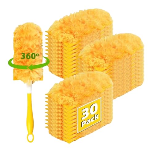 JISADER 30x Duster Refills Ersatz Abstauben Werkzeuge Refill Pads für Auto Möbel Regale, Orange von JISADER