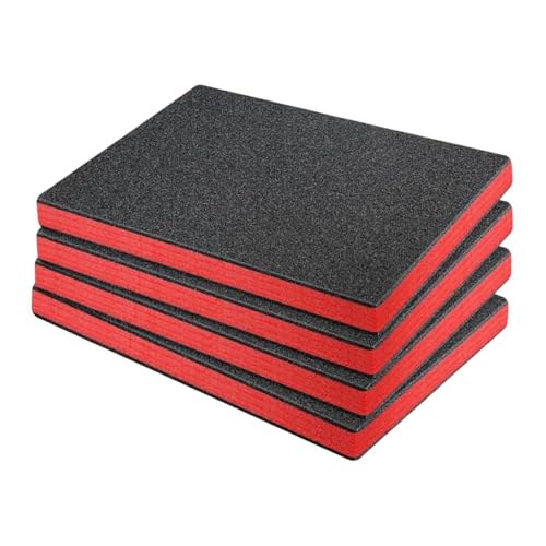JISADER 4 Stück Bastelschaumeinsätze für Koffer Epe Schaumstoffplatten, Geeignet für Den Einsatz in Werkzeugkästen, 50cmx33.5cmx5cm von JISADER