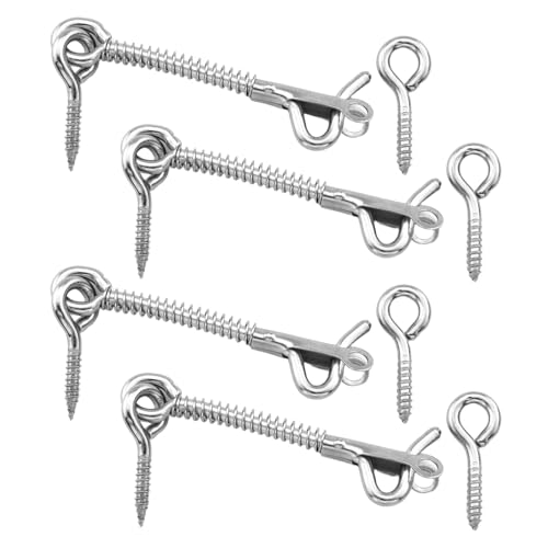 JISADER 4Pcs Federhaken Latch Gate Haken Und Öse Latch Tragbare Hardware für Schuppen JISADER 4Pcs Federhaken Latch Gate Haken Und Öse Latch Tragbare Hardware für Schuppen von JISADER