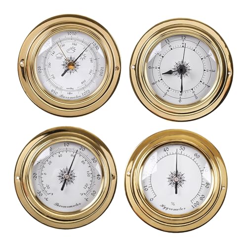 JISADER 4x Thermometer Hygrometer Uhr Wetterinstrument Wandbehang von JISADER
