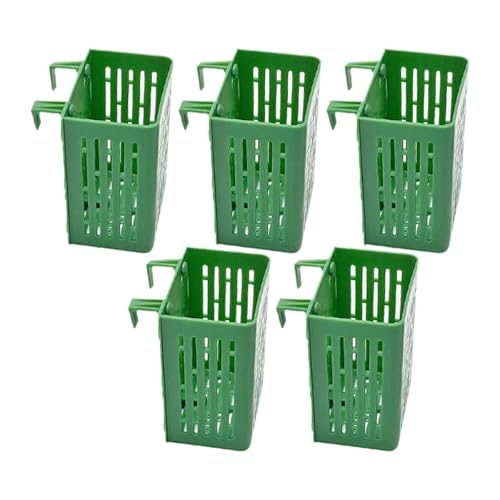 JISADER 5 Pcs Aquarium Anlage Halterung Halter Töpfe Tassen Clips mit Haken Wasser Anlage Netze Töpfe für Teich Aquarien Und, GrÜn von JISADER