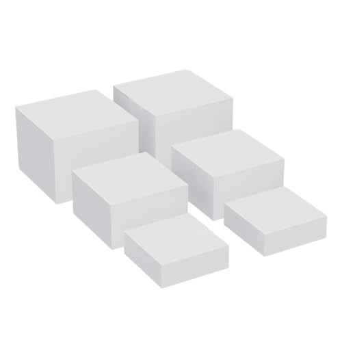 JISADER 6 stück Acryl Display Steht Lebensmittel Riser Cube Display Nesting Buffet Riser für Action Figuren, Weiß JISADER 6 stück Acryl Display Steht Lebensmittel Riser Cube Display Nesting Buffet Riser für Action Figuren, Weiß von JISADER