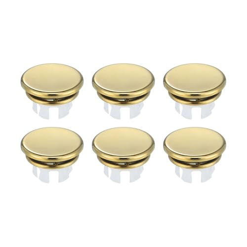 JISADER 6x Spüle Überlaufring Spülbecken Zierloch Einsatz Kappe Überlaufabdeckung für Küche, Helles Gold von JISADER