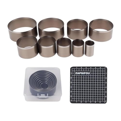 JISADER 9 Stück Rundschnitt Stanzformen Kreis Stanzer set Lochwerkzeug Robuster Kohlenstoffstahl Glatte Schnitte für Kunsthandwerk zubehör von JISADER