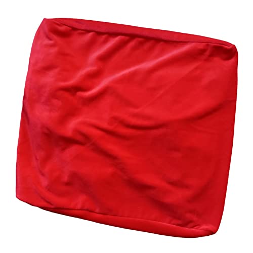 JISADER Abnehmbarer Ottoman-Bezug mit elastischer Unterseite für Wohnzimmer, Hocker-Möbelschutz, Fußstützen-Fußhocker-Schonbezug, quadratischer Stuhlbezug, Rot von JISADER