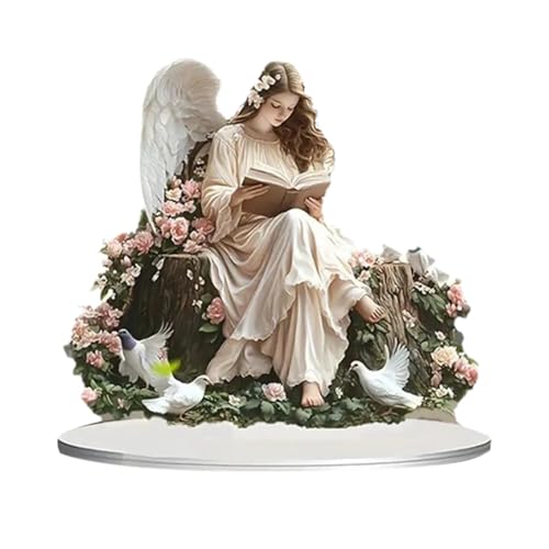 JISADER Acryl-Engel-Feen-Dekor, leichtes 2D-Flachschild, Desktop-Display mit Basis-Ornament für -Regal, Urlaubsdekoration JISADER Acryl-Engel-Feen-Dekor, leichtes 2D-Flachschild, Desktop-Display mit Basis-Ornament für -Regal, Urlaubsdekoration von JISADER