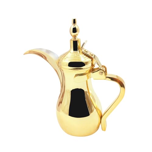 JISADER Arabische Kaffeekanne Teekessel Dallahs Edelstahl Kaffeekessel Teekanne Kaffeewärmer für Eid Al- Party Camping Home, 700 ml von JISADER