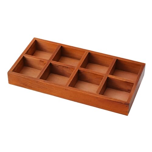 JISADER Aufbewahrungsbox Aus Holz mit Fächern, Leichtes Tablett für Die Arbeitsplatte, Robuster Organizer mit 8 Fächern für Kleine Gegenstände, Braun JISADER Aufbewahrungsbox Aus Holz mit Fächern, Leichtes Tablett für Die Arbeitsplatte, Robuster Organizer mit 8 Fächern für Kleine Gegenstände, Braun von JISADER