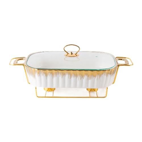 JISADER Auflaufform, Chafing Dish, Auflaufform, Chafer für unterhaltsame Catering-Events, Weiß von JISADER