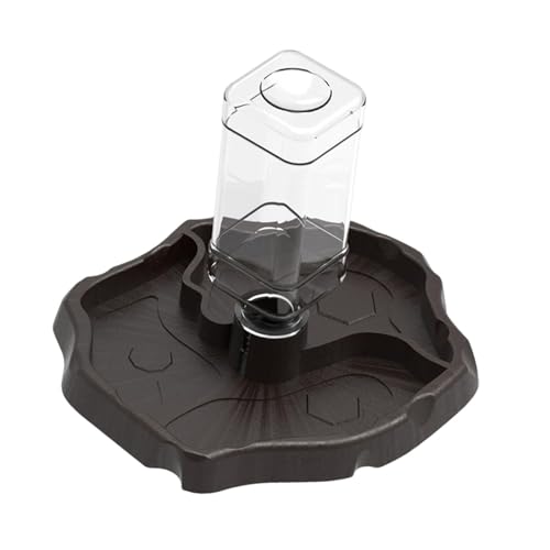 JISADER Automatischer Wasser Und Futterspender für Reptilien, 2 in 1 Tragbarer Wassernapf für Schildkröten, Schlangen, Landschildkröten, Geckos, Kaffee von JISADER