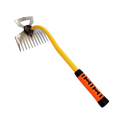 JISADER Bodenlockerer, Garten-Unkrautrechen mit ergonomischem Gummigriff, langlebiger Landschafts-Unkrautzieher, manueller Hand-Unkrautjäter für Bauernhof, JISADER Bodenlockerer, Garten-Unkrautrechen mit ergonomischem Gummigriff, langlebiger Landschafts-Unkrautzieher, manueller Hand-Unkrautjäter für Bauernhof, von JISADER