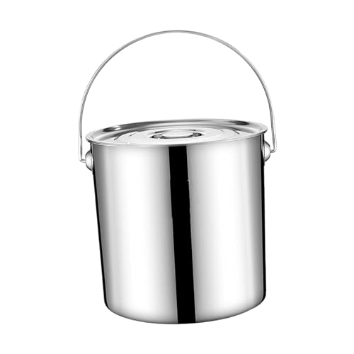 JISADER Edelstahl Getreidebehälter mit Griff, Edelstahl Eimer Kücheneimer mit Deckel, Suppentöpfe Hoch, Edelstahl Aufbewahrungseimer für Reis Nudel Öl Nuss Tee Suppe Hotel Esszimmer Küche, 11.5 l JISADER Edelstahl Getreidebehälter mit Griff, Edelstahl Eimer Kücheneimer mit Deckel, Suppentöpfe Hoch, Edelstahl Aufbewahrungseimer für Reis Nudel Öl Nuss Tee Suppe Hotel Esszimmer Küche, 11.5 l von JISADER