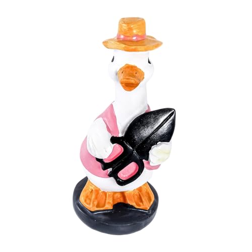 JISADER Garten Statue Ente Figurine Harz Tier Skulptur für Außerhalb Innen Balkon Rasen, Schere von JISADER