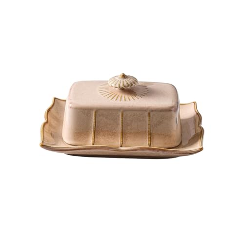 JISADER Haushalt Keramik Butterdose Kreative Romantische Dessert Kuchen Platte Geschirr , khaki von JISADER