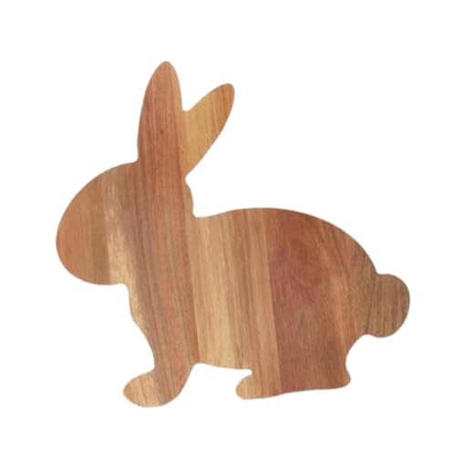 JISADER Holzschneidebrett Kaninchen, Brotbrett Zum Schnitzen, Bunny Cutting Board, Rabbits Shaped Butter Board, Holz Schneidebretter Kaninchen Servierplatte für die Obst und Fleisch von JISADER