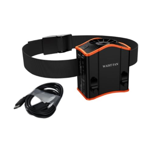 JISADER Hüftgurtventilator mit Taschenlampe USB Zum Laufen Baustelle Camping JISADER Hüftgurtventilator mit Taschenlampe USB Zum Laufen Baustelle Camping von JISADER