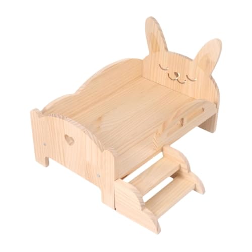JISADER Katzenbett Aus Holz für Den Innenbereich, Vielseitiger Schlafplatz für Kätzchen Und Kleintiere, 35x23.5x21cm von JISADER