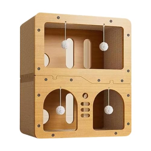 JISADER Katzenhaus Aus Wellpappe mit Kratzbrett Zum Spielen, L JISADER Katzenhaus Aus Wellpappe mit Kratzbrett Zum Spielen, L von JISADER