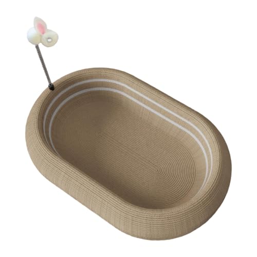 JISADER Katzenkratzbaum, Oval, Ruhebett, Kratzbrett, Korb Und Matte Aus Sisal Und Strapazierfähigem MDF, Geeignet Zum Kratzen Und Schlafen, Stock von JISADER