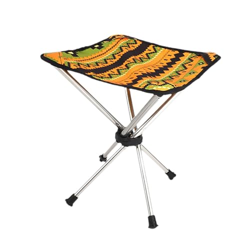 JISADER Klappbarer Hocker Campingstuhl Sitzfootrest für Strand Terrasse Wanderbeschläge Reisen, Orange von JISADER
