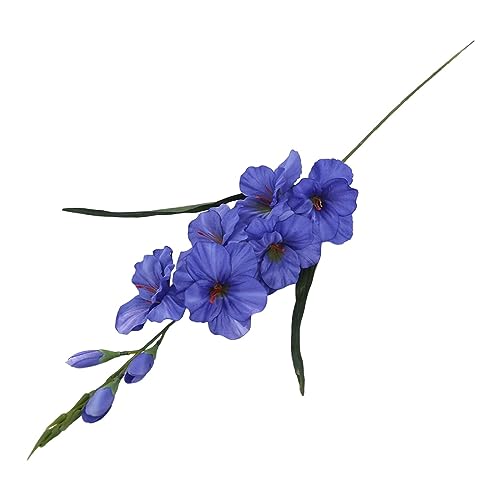 JISADER Künstliche Gladiolen-Blumen-Hochzeits-Gladiolen-Blume mit Stiel für Wohnzimmer-Dekor, Blau von JISADER