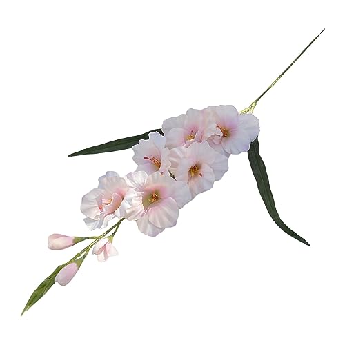 JISADER Künstliche Gladiolen-Blumen-Hochzeits-Gladiolen-Blume mit Stiel für Wohnzimmer-Dekor, Champagner von JISADER
