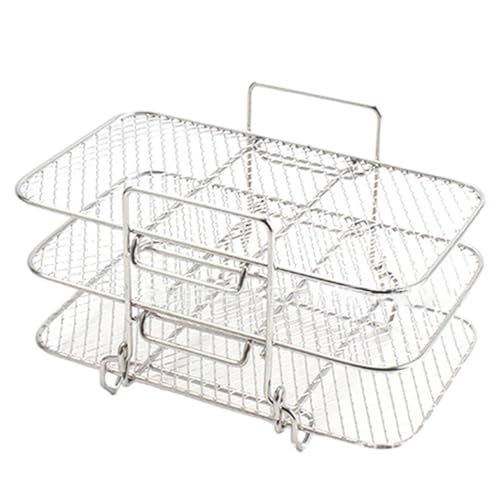 JISADER Mehrschichtiges Heißluftfritteusen-Gestell, 3-stufiges Heißluftfritteusen-Gestell, stapelbares Heißluftfritteusen-Gestell aus Edelstahl für Suppentopf JISADER Mehrschichtiges Heißluftfritteusen-Gestell, 3-stufiges Heißluftfritteusen-Gestell, stapelbares Heißluftfritteusen-Gestell aus Edelstahl für Suppentopf von JISADER