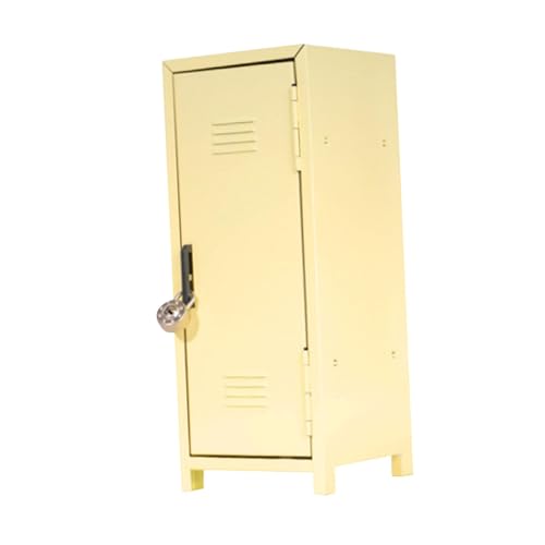 JISADER Mini-Schließfach für Mädchen, niedliche Metall-Schreibtisch-Aufbewahrungsbox, Miniatur-Box für Puppen, Spielzeug, Kosmetik, Karten, Zuhause, Gelb JISADER Mini-Schließfach für Mädchen, niedliche Metall-Schreibtisch-Aufbewahrungsbox, Miniatur-Box für Puppen, Spielzeug, Kosmetik, Karten, Zuhause, Gelb von JISADER