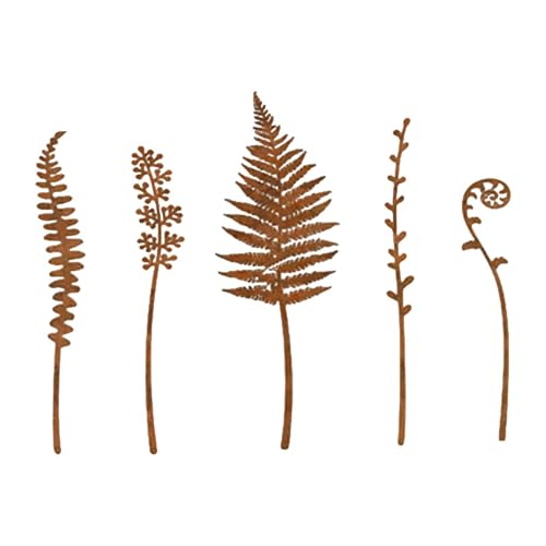 JISADER Set mit 5 Dekorativen Gartensteckern Aus Metall. Vielseitig Einsetzbar für Blumen, Die Oder Als Außendekoration, Style B von JISADER
