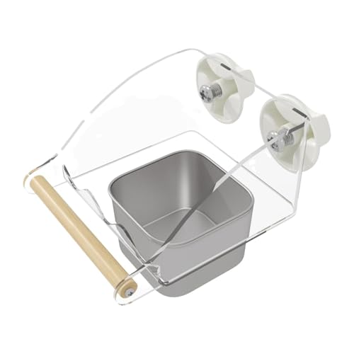 JISADER Vogelfutterspender für Käfig, Edelstahl, Vogelnapf für Caiques, Conures, Sittiche von JISADER