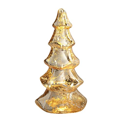 JISADER Weihnachtsbaum aus Glas mit Licht, Weihnachtsschmuck, dekorativ, Weihnachtsbaumfigur, für Partybedarf, Schlafzimmer, Schreibtischregal, Gold Fünf Schichten JISADER Weihnachtsbaum aus Glas mit Licht, Weihnachtsschmuck, dekorativ, Weihnachtsbaumfigur, für Partybedarf, Schlafzimmer, Schreibtischregal, Gold Fünf Schichten von JISADER