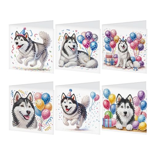 JISHSHAY 6 Pack Diamond Painting Grußkarten Hund Diamant Painting Glückwunschkarten Tiere Basteln Erwachsene Geburtstagskarten Husky Mosaik Bastelset Erwachsene Crystal Art Dankeskarten mit Umschlag JISHSHAY 6 Pack Diamond Painting Grußkarten Hund Diamant Painting Glückwunschkarten Tiere Basteln Erwachsene Geburtstagskarten Husky Mosaik Bastelset Erwachsene Crystal Art Dankeskarten mit Umschlag von JISHSHAY