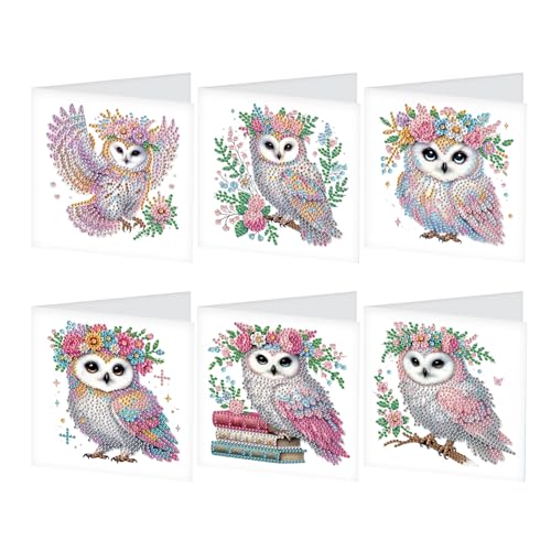 JISHSHAY 6 Set Diamond Painting Grußkarten Eule Diamant Painting Glückwunschkarten Tiere Basteln Erwachsene Geburtstagskarten Mosaik Bastelset Erwachsene Crystal Art Dankeskarten mit Umschlag Eule JISHSHAY 6 Set Diamond Painting Grußkarten Eule Diamant Painting Glückwunschkarten Tiere Basteln Erwachsene Geburtstagskarten Mosaik Bastelset Erwachsene Crystal Art Dankeskarten mit Umschlag Eule von JISHSHAY