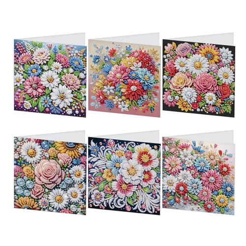 JISHSHAY 6er Set Diamond Painting Grußkarten Blumen Diamant Painting Geburtstagskarten Blumen Basteln Erwachsene Hochzeitskarten Mosaik Bastelset Erwachsene Crystal Art Dankeskarten mit Umschlag JISHSHAY 6er Set Diamond Painting Grußkarten Blumen Diamant Painting Geburtstagskarten Blumen Basteln Erwachsene Hochzeitskarten Mosaik Bastelset Erwachsene Crystal Art Dankeskarten mit Umschlag von JISHSHAY