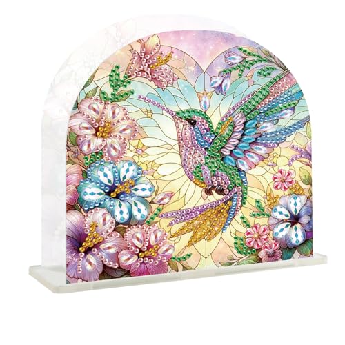 JISHSHAY Diamond Painting Servietten Halter Kolibri Diamant Painting Serviettenhalter Tiere Diamantmalerei Serviettenständer Vögel Diamant Malerei Serviettenspender Diamaond Malerei Taschentücherbox von JISHSHAY